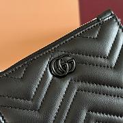 GG Marmont Zip Key Pouch Black Leather ‎837747 - 12x8.5cm - 3