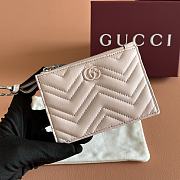 Gucci GG Marmont Zip Key Pouch Pink Leather ‎837747 - 12x8.5cm - 1