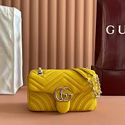 Gucci GG Marmont Small Shoulder Bag Yellow Leather 837280 - 22x12.5x6cm - 1