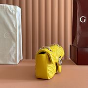Gucci GG Marmont Small Shoulder Bag Yellow Leather 837280 - 22x12.5x6cm - 2