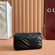 Gucci GG Marmont Mini Shoulder Bag In Black Leather ‎841290 - 16.5x9.5x4.5cm - 3