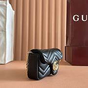 Gucci GG Marmont Mini Shoulder Bag In Black Leather ‎841290 - 16.5x9.5x4.5cm - 5