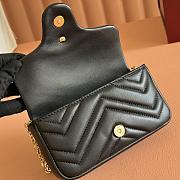 Gucci GG Marmont Mini Shoulder Bag In Black Leather ‎841290 - 16.5x9.5x4.5cm - 6