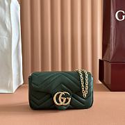Gucci GG Marmont Mini Shoulder Bag In Green Leather ‎841290 - 16.5x9.5x4.5cm - 6