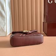 Gucci GG Marmont Mini Shoulder Bag In Rosso Ancora Leather ‎841290 - 16.5x9.5x4.5cm - 6