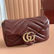 Gucci GG Marmont Mini Shoulder Bag In Rosso Ancora Leather ‎841290 - 16.5x9.5x4.5cm - 5