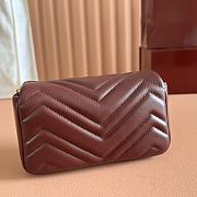 Gucci GG Marmont Mini Shoulder Bag In Rosso Ancora Leather ‎841290 - 16.5x9.5x4.5cm - 3