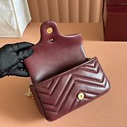 Gucci GG Marmont Mini Shoulder Bag In Rosso Ancora Leather ‎841290 - 16.5x9.5x4.5cm - 2