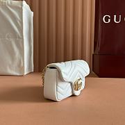 Gucci GG Marmont Mini Shoulder Bag In White Leather ‎841290 - 16.5x9.5x4.5cm - 6