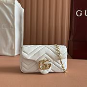Gucci GG Marmont Mini Shoulder Bag In White Leather ‎841290 - 16.5x9.5x4.5cm - 5