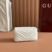 Gucci GG Marmont Mini Shoulder Bag In White Leather ‎841290 - 16.5x9.5x4.5cm - 4