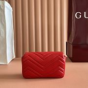 Gucci GG Marmont Mini Shoulder Bag In Red Leather ‎841290 - 16.5x9.5x4.5cm - 6