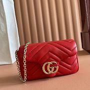 Gucci GG Marmont Mini Shoulder Bag In Red Leather ‎841290 - 16.5x9.5x4.5cm - 5