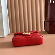 Gucci GG Marmont Mini Shoulder Bag In Red Leather ‎841290 - 16.5x9.5x4.5cm - 4