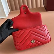 Gucci GG Marmont Mini Shoulder Bag In Red Leather ‎841290 - 16.5x9.5x4.5cm - 3