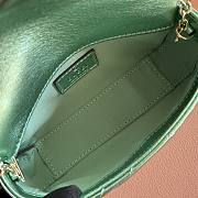 Gucci GG Marmont Mini Shoulder Bag In Metalic Green Leather ‎- 16.5x9.5x4.5cm - 4