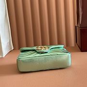 Gucci GG Marmont Mini Shoulder Bag In Metalic Green Leather ‎- 16.5x9.5x4.5cm - 5