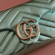 Gucci GG Marmont Mini Shoulder Bag In Metalic Green Leather ‎- 16.5x9.5x4.5cm - 6