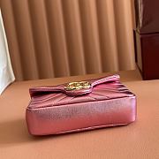 Gucci GG Marmont Mini Shoulder Bag In Metalic Pink Leather ‎- 16.5x9.5x4.5cm - 6