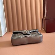 Gucci GG Marmont Mini Shoulder Bag In Metalic Gray Leather ‎- 16.5x9.5x4.5cm - 4