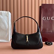 Gucci Jackie Slim Medium Shoulder Bag Black Leather 863137 - 28x16x3.5cm - 1