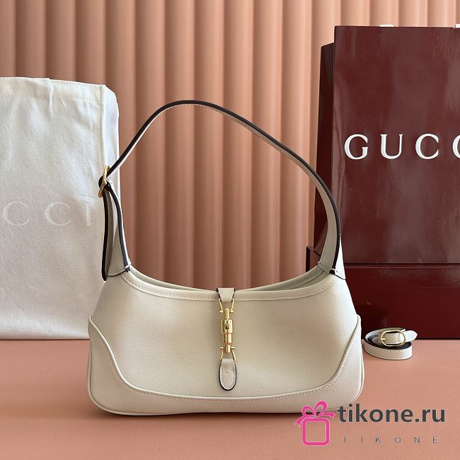 Gucci Jackie Slim Medium Shoulder Bag White Leather 863137 - 28x16x3.5cm - 1