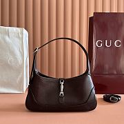 Gucci Jackie Slim Medium Shoulder Bag Dark Brown Leather 863137 - 28x16x3.5cm - 1