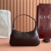 Gucci Jackie Slim Medium Shoulder Bag Dark Brown Leather 863137 - 28x16x3.5cm - 3