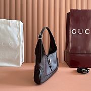 Gucci Jackie Slim Medium Shoulder Bag Dark Brown Leather 863137 - 28x16x3.5cm - 4