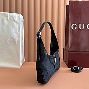 Gucci Jackie Slim Medium Shoulder Bag Black GG Canvas 863137 - 28x16x3.5cm - 6