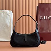 Gucci Jackie Slim Medium Shoulder Bag Black GG Canvas 863137 - 28x16x3.5cm - 5