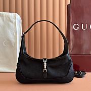 Gucci Jackie Slim Medium Shoulder Bag Black GG Canvas 863137 - 28x16x3.5cm - 2