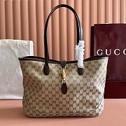 Gucci Jackie Medium Tote Bag ‎Sand and Brown GG Canvas 867015 - 45x28x12cm - 1