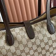 Gucci Jackie Medium Tote Bag ‎Sand and Brown GG Canvas 867015 - 45x28x12cm - 3