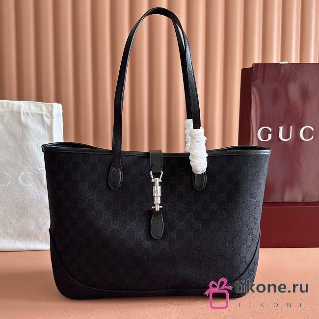 Gucci Jackie Medium Tote Bag Black GG Canvas 867015 - 45x28x12cm - 1