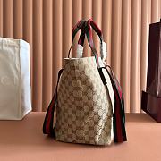 Gucci GG Small Tote Bag Sand And Dark Brown GG Canvas ‎875941- 28.5x27x18cm - 4