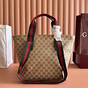 Gucci GG Small Tote Bag Sand And Dark Brown GG Canvas ‎875941- 28.5x27x18cm - 3