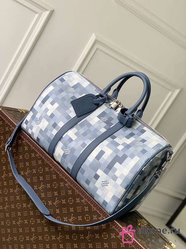LV Keepall Bandouliere 45 Damoflage Canvas Denim Blue M29601 - 45x27x20cm - 1