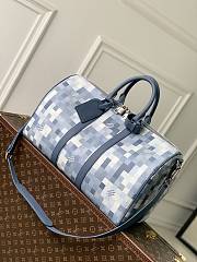 LV Keepall Bandouliere 45 Damoflage Canvas Denim Blue M29601 - 45x27x20cm - 1