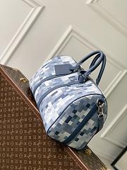 LV Keepall Bandouliere 45 Damoflage Canvas Denim Blue M29601 - 45x27x20cm - 4