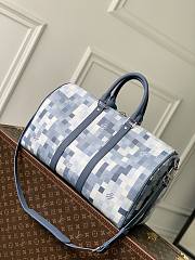 LV Keepall Bandouliere 45 Damoflage Canvas Denim Blue M29601 - 45x27x20cm - 3
