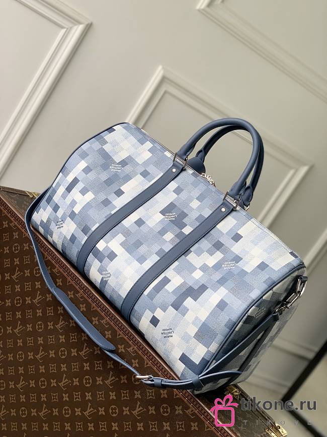LV Keepall Bandouliere 50 Damoflage Canvas Denim Blue M28842 - 50x29x23cm - 1