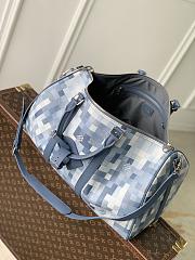 LV Keepall Bandouliere 50 Damoflage Canvas Denim Blue M28842 - 50x29x23cm - 5