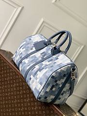 LV Keepall Bandouliere 50 Damoflage Canvas Denim Blue M28842 - 50x29x23cm - 4