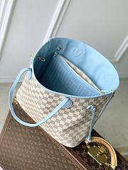 LV Neverfull Inside Out MM Damier Azur/Olympus Blue/White N40946 - 47x28x14cm - 5