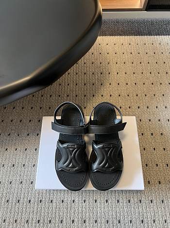 Celine Sunny Sandal In Calfskin Vegetal Tanning Black 60mm