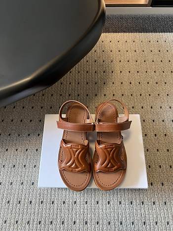 Celine Sunny Sandal In Calfskin Vegetal Tanning Brown 60mm