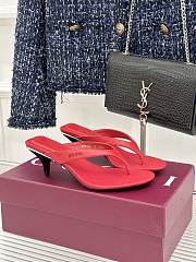 Gucci Vittoria Thong In Red Leather 55mm - 5
