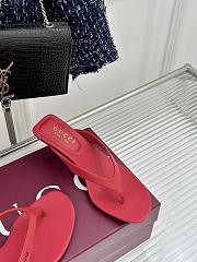 Gucci Vittoria Thong In Red Leather 55mm - 6