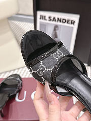 Gucci Women's Slide Sandal With Horsebit Black GG Crystal Mesh 8.5cm - 4